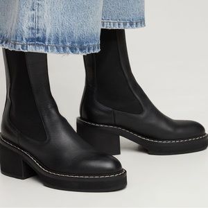 Khaite Women's Black 70mm Calgary Leather Chelsea Boots size 41